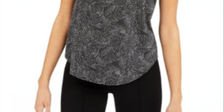 Alfani Women's Short Sleeve T-Shirt Top Black Size Large