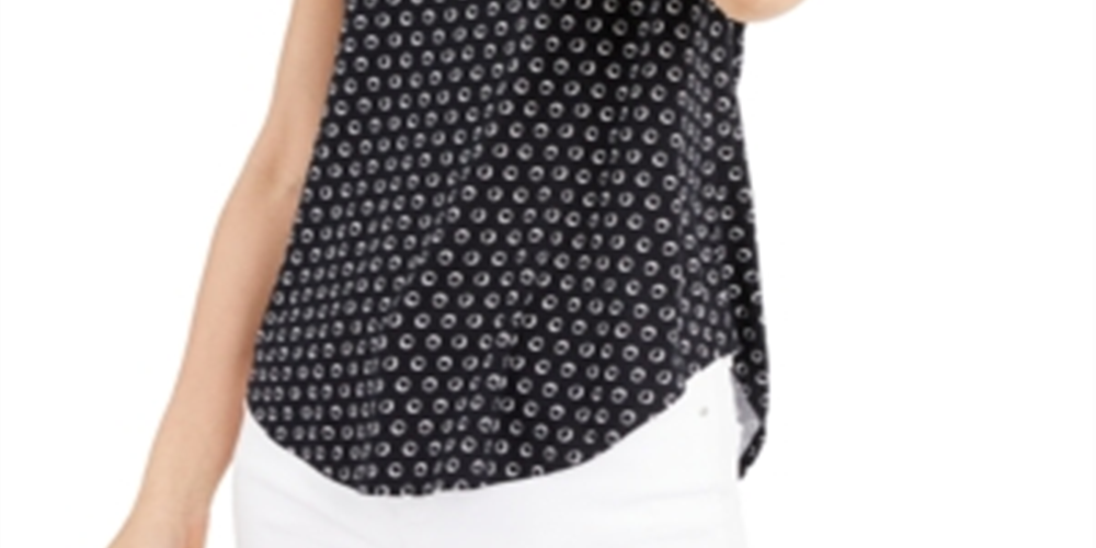 Alfani Women's Printed T-Shirt Black Size Large