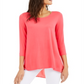 Alfani Women's Woven Back Top Pink Size Large