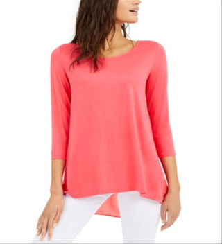 Alfani Women's Woven Back Top Pink Size Large