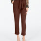 INC International Concepts Women's Paperbag Tapered Leg Pants Brown Size 10