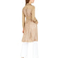 INC International Concepts Women's Lace Back Floral Trench Coat Beige Size Large