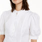 INC International Concepts Women's Solid Puff Sleeve Top White Size X-Small