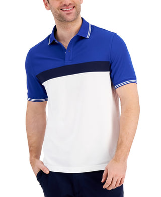 Club Room Men's Sporty Stripe Polo Shirt Blue Size X-Large