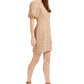 INC International Concepts Women's Patterned Pouf V Neck Short Sheath Dress Brown Size 10