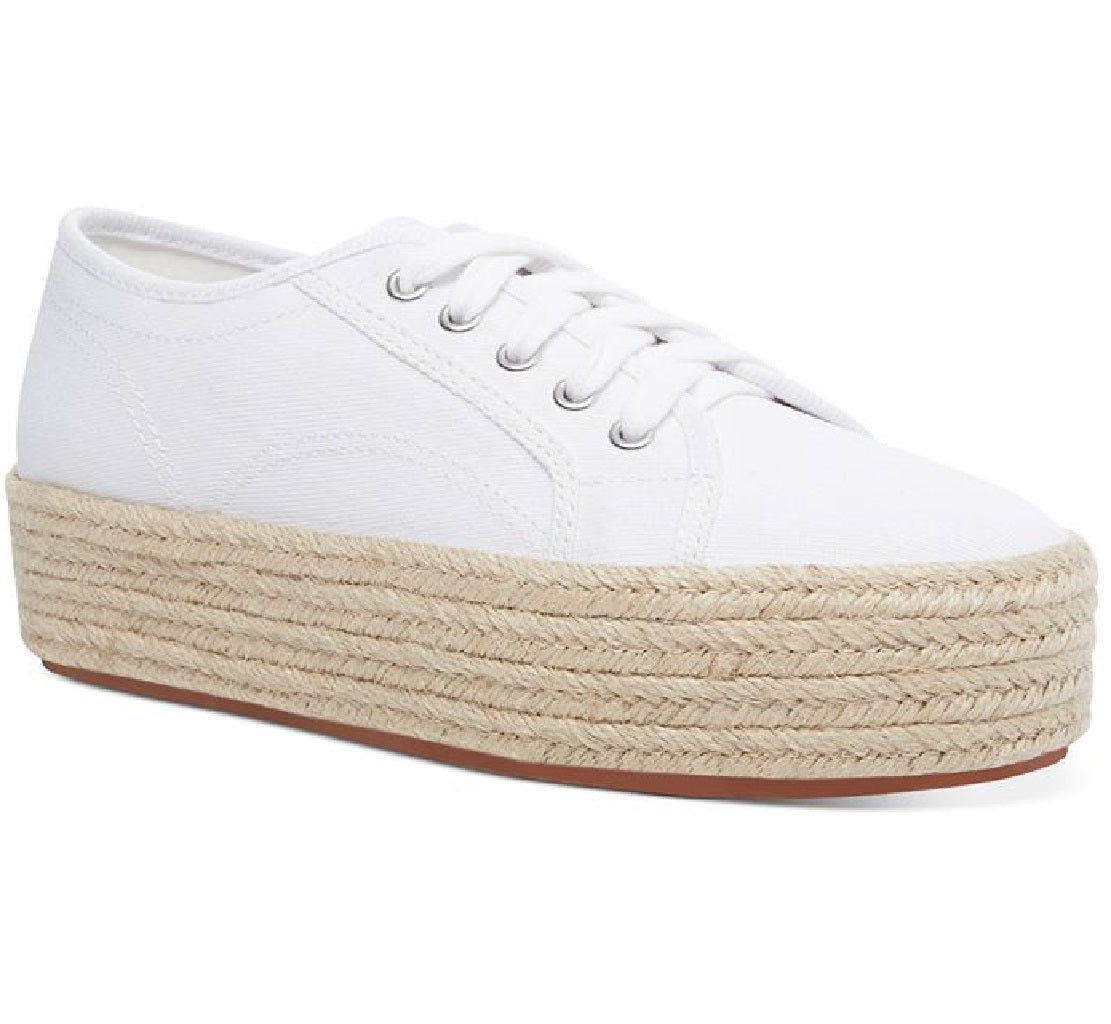 Wild Pair Women's Round Toe Platform Lace up Athletic Sneakers White Size 8.5 M