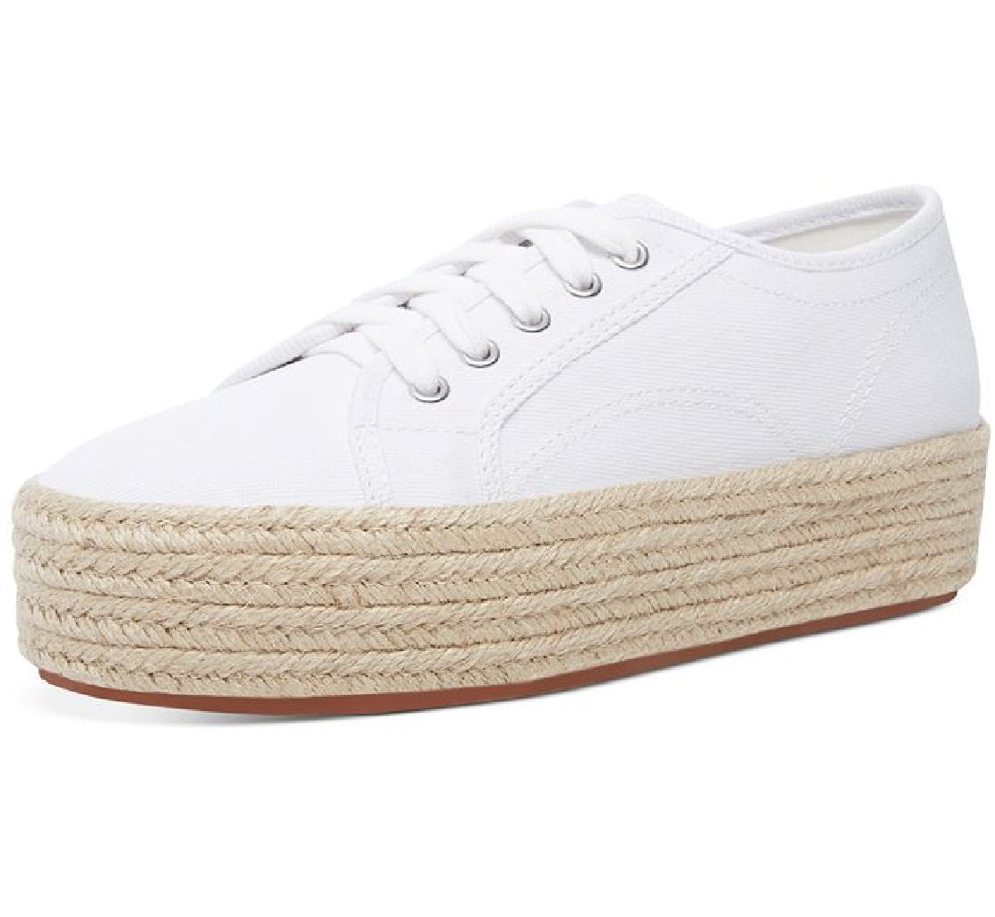 Wild Pair Women's Round Toe Platform Lace up Athletic Sneakers White Size 8.5 M