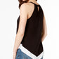 INC International Concepts Women's Contrast Hem Halter Top Black Size Petite Large