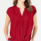 INC International Concepts Women's Twist Front Top Red Size Petite XL