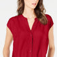 INC International Concepts Women's Twist Front Top Red Size Petite XL