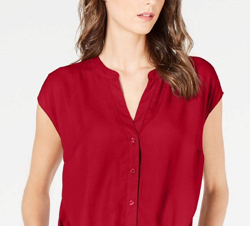 INC International Concepts Women's Twist Front Top Red Size Petite XL