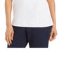 Karen Scott Women's Contrast Trim Keyhole Top White Size XX-Large