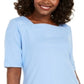 Karen Scott Women's Cotton Eyelet Trim Top Blue Size Large