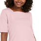 Karen Scott Women's Cotton Eyelet Trim Top Pink Size X-Small