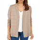 Karen Scott Women's Pointelle Open Front Cardigan Brown Size Small