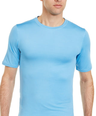 Club Room Men's Solid Short Sleeve Rash Guard Blue Size X-Large