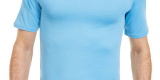 Club Room Men's Solid Short Sleeve Rash Guard Blue Size X-Large