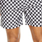 INC International Concepts Men's Zane Checkerboard 5 Swim Trunks White Size Large