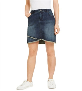 INC International Concepts Women's Tulip Hem Jean Skirt Blue Size 8