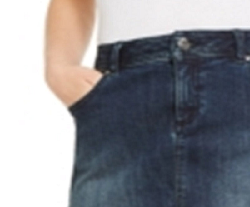 INC International Concepts Women's Tulip Hem Jean Skirt Blue Size 8