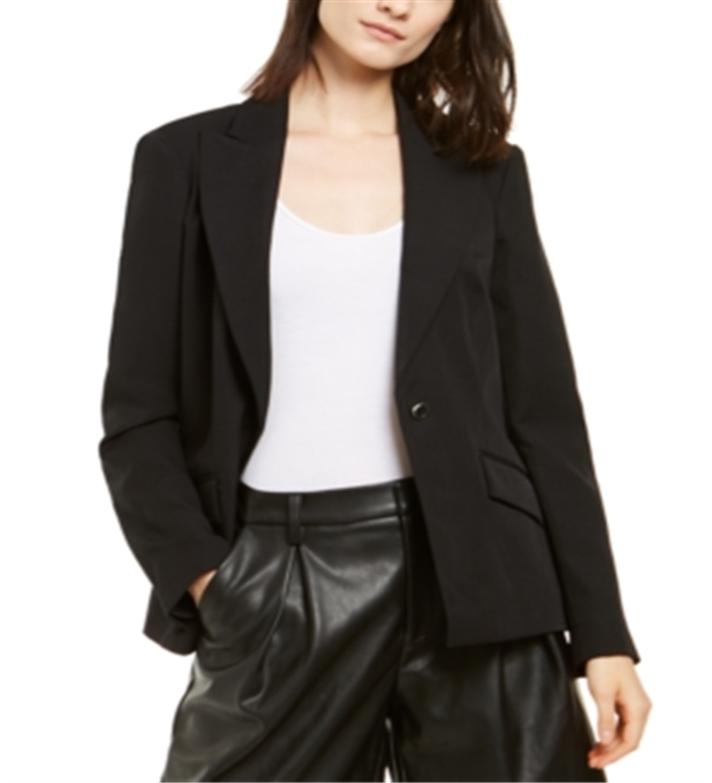 INC International Concepts Women's Peak Lapel Blazer Black Size X-Small