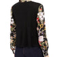 INC International Concepts Women's Floral Print Twist Front Blouse Black Size X-Large