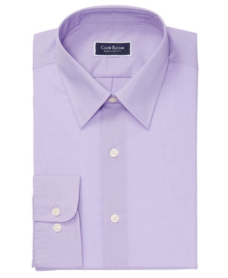 Club Room Men's Classic Regular Fit Solid Dress Shirt Purple Size 17.5X32X33