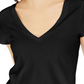 INC International Concepts Women's V Neck T Shirt Black Size Large
