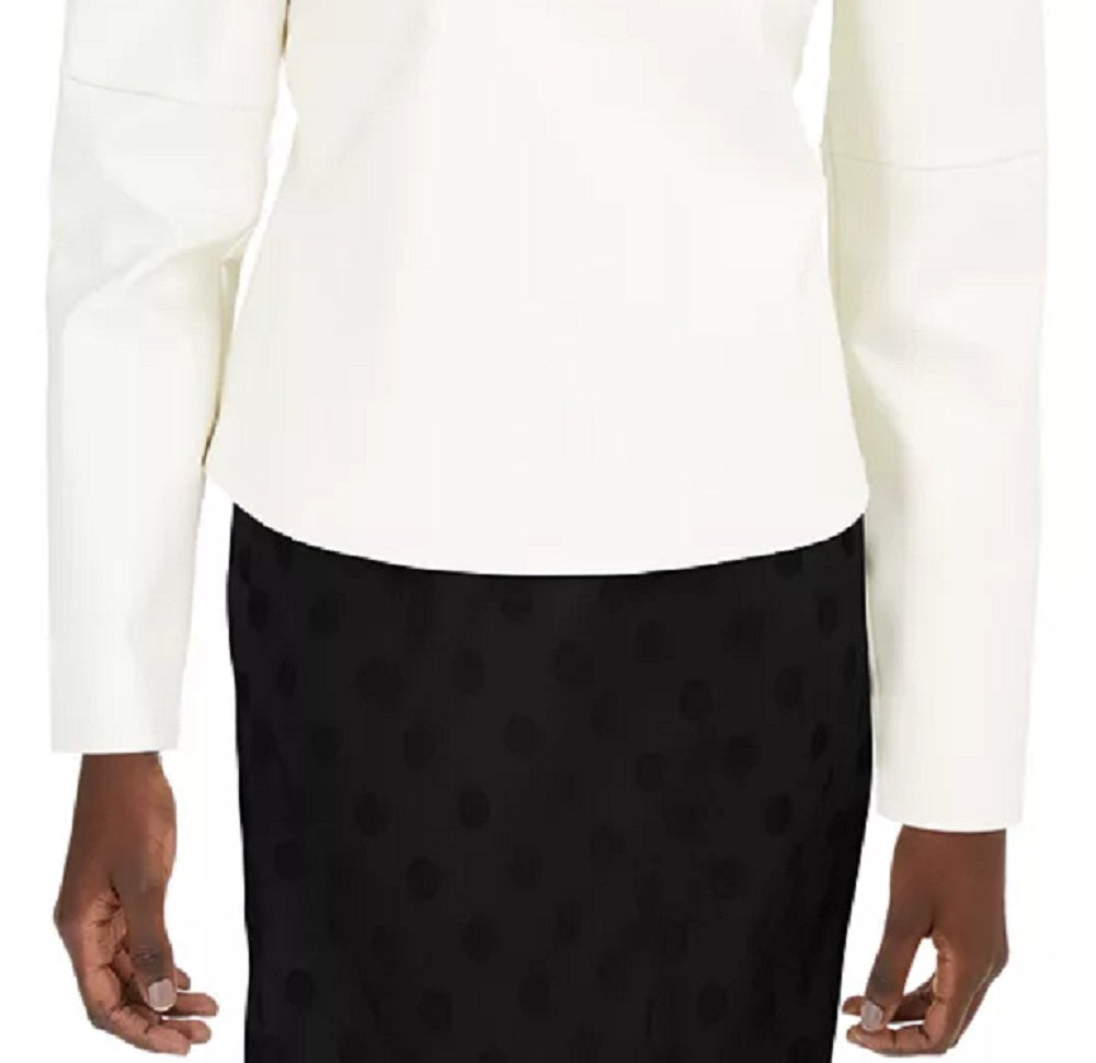 INC International Concepts Women's Faux Leather Tie Top White Size X-Large