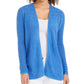 Charter Club Women's Open Front Pointelle Cardigan Blue Size X-Large