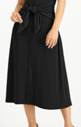 Alfani Women's Short Sleeve V Neck Below The Knee Dress Black Size X-Large