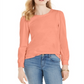Charter Club Women's Supima Puff Sleeve Top Orange Size XS