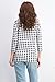 Charter Club Women's Black Gingham Print Boat Neck Top Size X-Large
