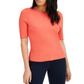 INC International Concepts Women's Ribbed Metallic Top Orange Size Small