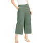 INC International Concepts Women's Wide Leg Exposed Fly Culottes Green Size 6