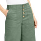 INC International Concepts Women's Wide Leg Exposed Fly Culottes Green Size 6