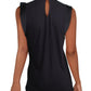 INC International Concepts Women's Pleated Mock Neck Tank Top Black Size Medium