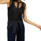 INC International Concepts Women's Lace Top Black Size Large