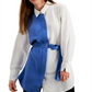 Alfani Women's Long Sleeve Button up Top Blue Size Large