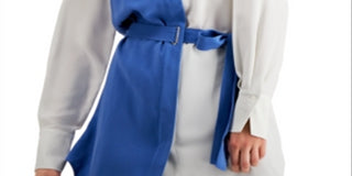 Alfani Women's Long Sleeve Button up Top Blue Size Large