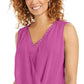 JM Collection Women's Sleeveless Studded Draped Top Pink Size X-Large