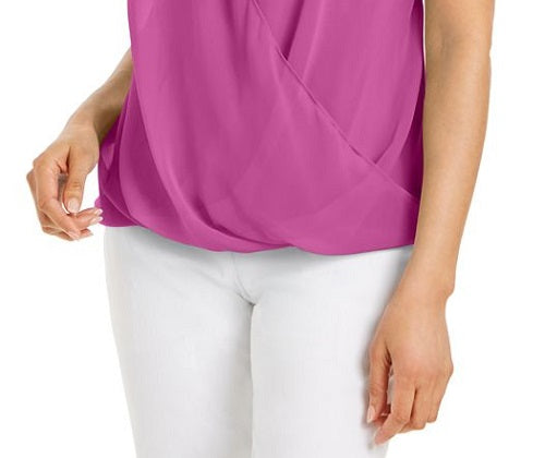 JM Collection Women's Sleeveless Studded Draped Top Pink Size X-Large