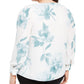 Alfani Women's Floral Long Sleeve V Neck Blouse Top White Size 3X