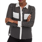 INC International Concepts Women's Sheer Polka Dot Long Sleeve Collared Button up Top Black Size X-Small