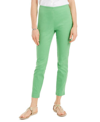 Charter Club Women's Stretch Twill Cropped Pants Green Size 6 Petite