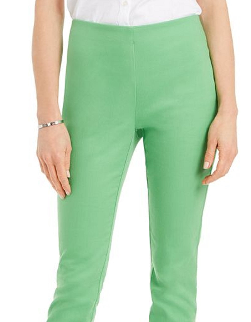 Charter Club Women's Stretch Twill Cropped Pants Green Size 6 Petite