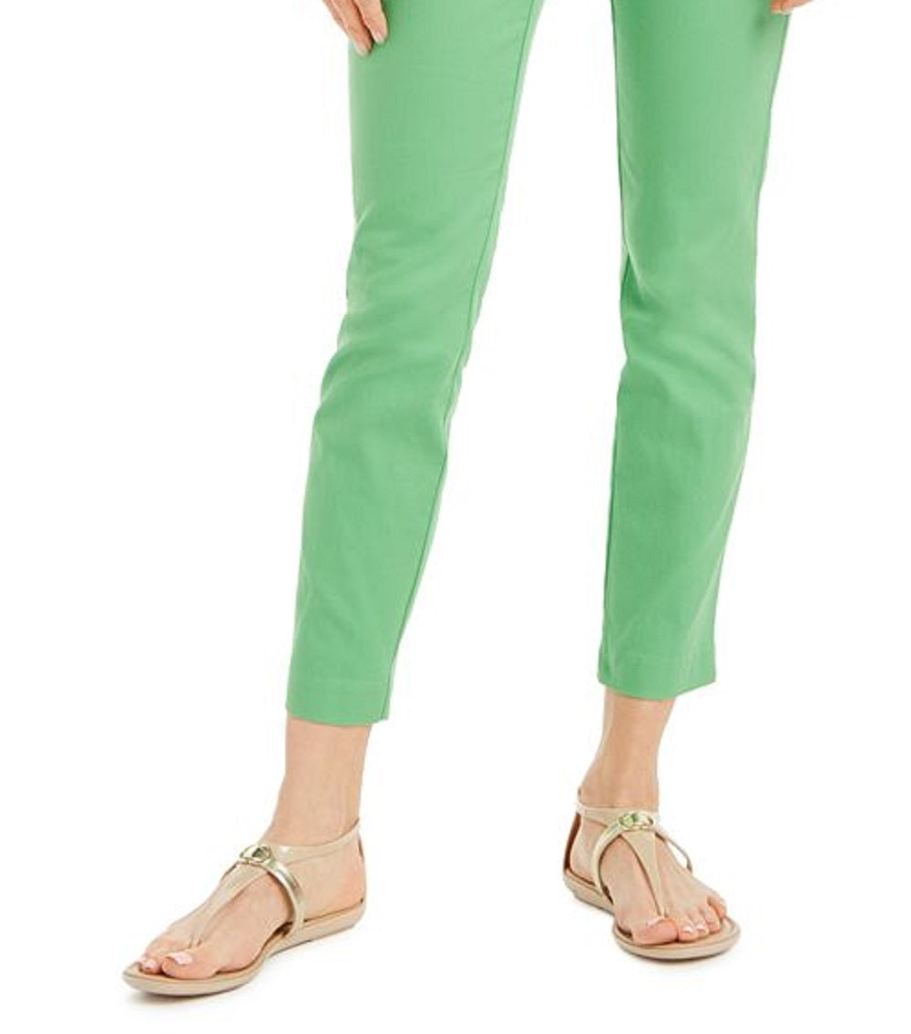 Charter Club Women's Stretch Twill Cropped Pants Green Size 6 Petite
