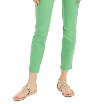 Charter Club Women's Stretch Twill Cropped Pants Green Size 6 Petite