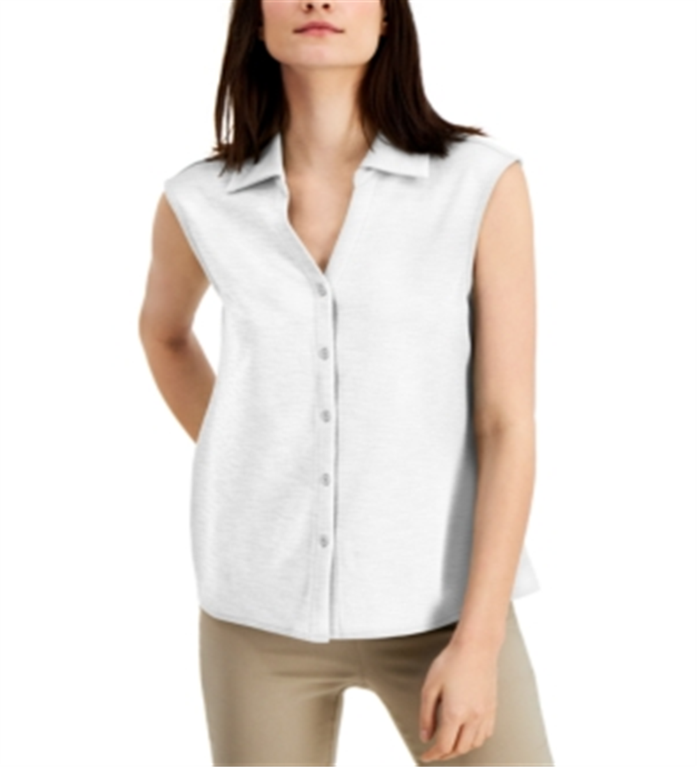 Alfani Women's Sleeveless Blouse White Size XX-Large