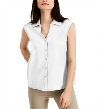 Alfani Women's Sleeveless Blouse White Size XX-Large